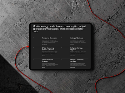 Services page I Solar energy website design corporatewebsite dark energy minimalism mockup solar typography ui uidesign ux web design