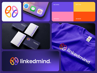 Linkedmind Brand Identity (unused) app logo brain brand identity branding community connect design human brain idea ideas join link linked logo logo design logos mind modern logo tech mind think