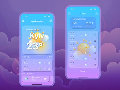 Weather App mobile design 2024 graphic design mobile app mobile design ui ux uxui