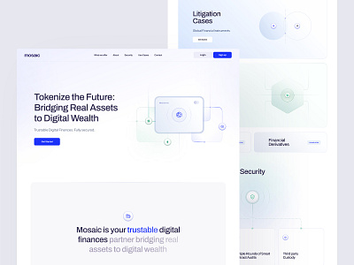 Mosaic blockchain crypto cryptocurrency defi finance landing page ui ux website