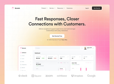 Modern SaaS Landing Page Design customer engagement interactive design landing page design modern interface modern website design saas landing page saas platform saas ui saas website ui design uxui web design