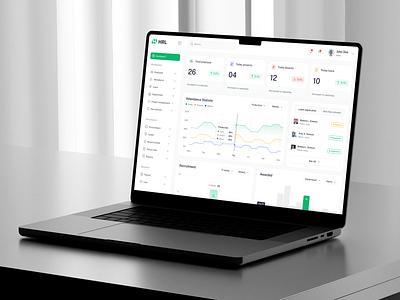 HR Management Dashboard admin dashboard attendance charts dashboard overview data visual design design system employee employee management hr hr dashboard hr management hr software management dashboard minimal product design table ui ui design ux