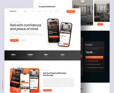 Property selling app Landing page app color theory concept design figma landing page property selling real estate typography ui webpage website