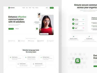 FredSolution - Language Solutions for Enterprise agency ai clean design enterprise freelance language layout product design solution ui ux visual web design website world