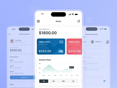 FreeFlow – An All-in-One Financial Tool for Freelancers app app design banking app finance financial app fintech mobile app mobile app design mobile design product design ui ui design ux ux design uxui web design