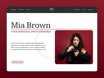 Photographer's Website design figma photographer ui ux web design website