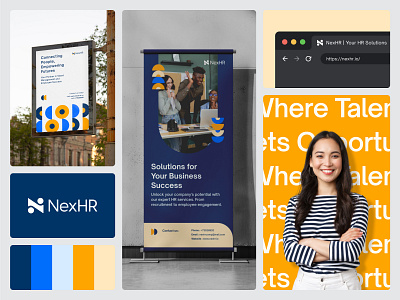 NexHR - Branding Indentity b2b brand branding candidate clean employment hiring hr interview jobhunter management minimalist modern recruitment saas startup