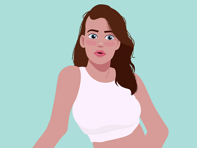 Portrait Woman White Top animation character illustration motion graphics vector