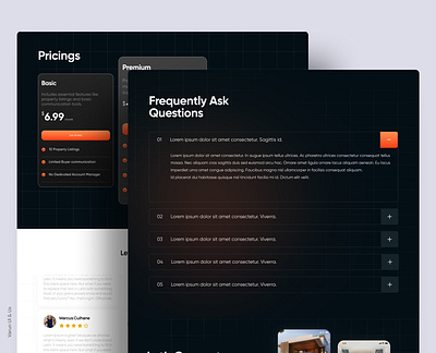 Pricing , FAQ Section Landing Page concept design faq figma frequently asked landingpage pricing ui website