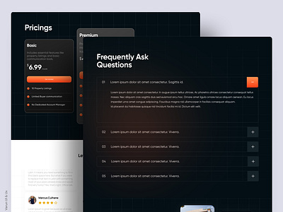 Pricing , FAQ Section Landing Page concept design faq figma frequently asked landingpage pricing ui website