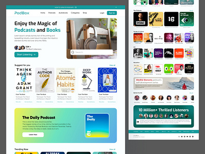 Podcast and Audiobook Website Design design podcast ui website