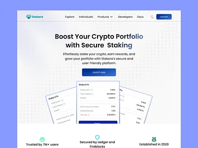 Stakora Website crypto landing page memecoin product design ui design uiux web design web3 website website design