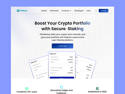 Stakora Website crypto landing page memecoin product design ui design uiux web design web3 website website design