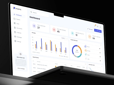 Projectly - Dashboard Concept agile clean dashboard dashboard ui design desktop jira kanban layout minimal platform project scrum sprint task trello ui ux web workspace