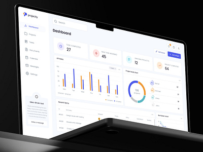 Projectly - Dashboard Concept agile clean dashboard dashboard ui design desktop jira kanban layout minimal platform project scrum sprint task trello ui ux web workspace