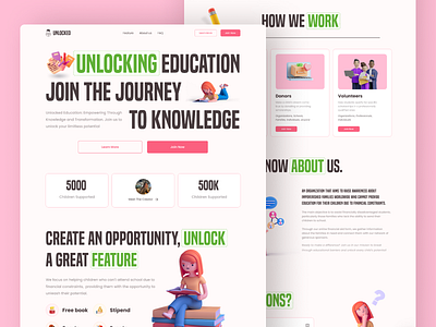 Education landing page child education childhood course education education landing page education website landing page design learning learning platform online course online education online learning school student study study landing page ui ui design ux website design