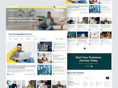 Teachza - Success Stories Page artiflow bootcamp clean course app dashboard e learning education educational app hala design learning learning platform learning skills online bootcamp online class online course product design saas study studying ui
