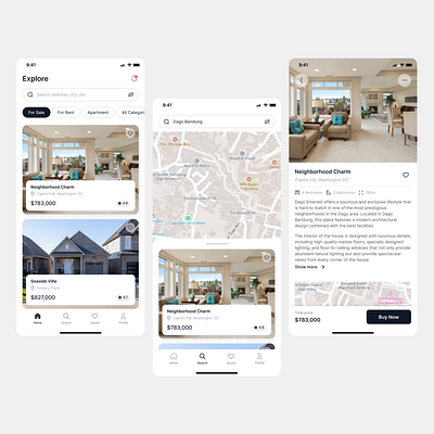 Real Estate Mobile App apartement design home mobile app mobile design property app real estate app ui ui design uiux