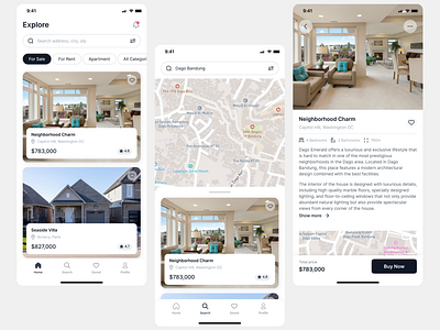 Real Estate Mobile App apartement design home mobile app mobile design property app real estate app ui ui design uiux