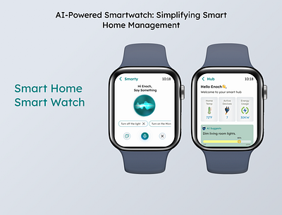 AI-Powered Smartwatch: Simplifying Smart Home Management ai apple watch home management lightmode smart home smart watch smartwatch ui