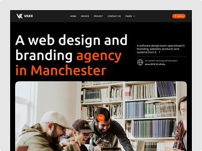 Viles Landing Page: hero section agency agency landing page clean creativeagency design figmadesign hero herosection hompage landingpage project project section ui webdesign websitedesign