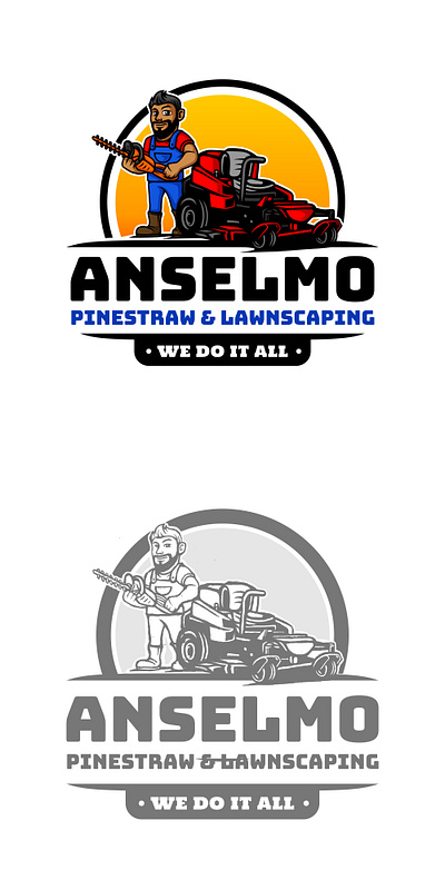 Design project - Anselmo Pinestraw & lawnscaping animation branding business cartoon design graphic design illustration isolated logo motion graphics ui vector white