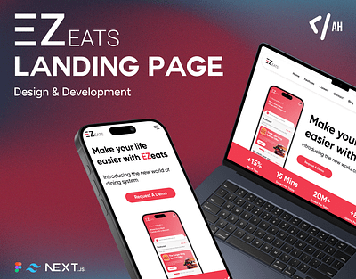 EZeats Landing Page branding landing page modern ui ux uxui uxui design web design