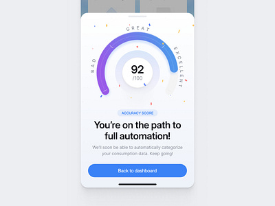 Accuracy Score / Bottom Sheet automation bottom confetti gamification graph score sheet user interface