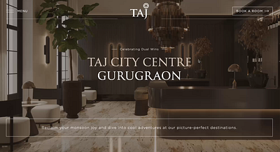 Taj Hotels Experience Luxury and Comfort branding ui