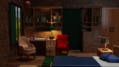 3D Vintage Room 3d