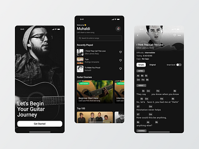 Gitarchord - Mobile Chord Apps app apps black chord course courses favorite guitar iphone mobile music musicians play sing singing song songs tuner ui white