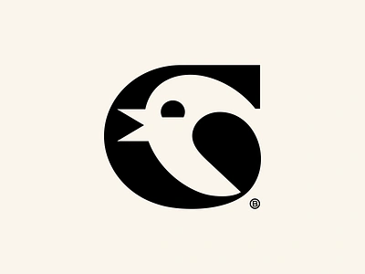 Bird + G mark animal bird branding c design eye g geometry graphic design icon illustration letter logo mark minimalism negative pet simple space wings