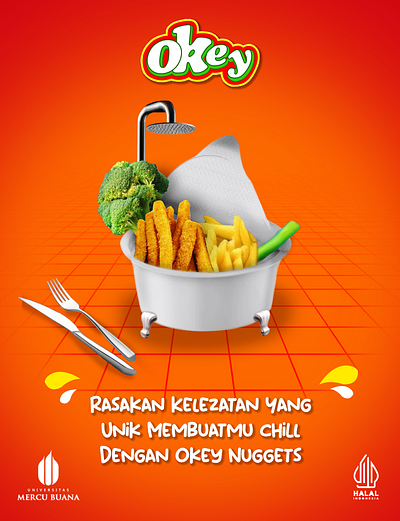 Poster Iklan Okey Nuggets graphic design