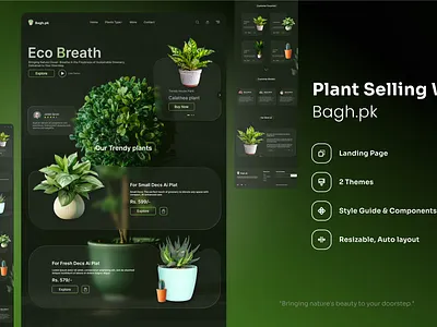 🌿 Bagh.pk - plant's selling web. animation graphic design logo ui user experience ux viral design web design