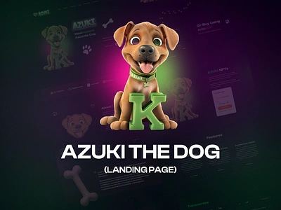 Azuki The Dog Landing Page coin landing page crypto landing page dark theme landing page design designs landing landing page landing page design landing page inspiration minimal design ui ui ux ux web design website