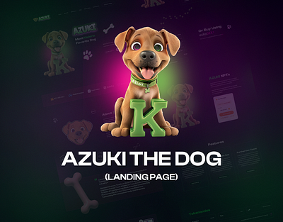 Azuki The Dog Landing Page coin landing page crypto landing page dark theme landing page design designs landing landing page landing page design landing page inspiration minimal design ui ui ux ux web design website