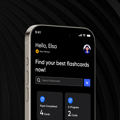 Flash Card App UIUX Design app appui appux darktheme figma figmadesign figmaui flashcardapp ui uiux userinterface ux