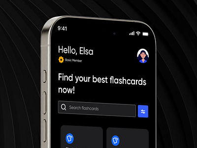 Flash Card App UIUX Design app appui appux darktheme figma figmadesign figmaui flashcardapp ui uiux userinterface ux