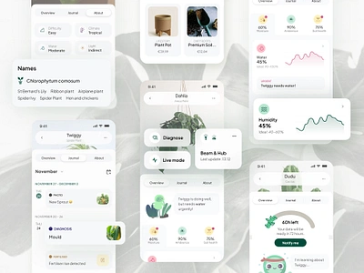 Creating a well-rounded app experience with FYTA design system fertilisation houseplant humidity plant app plant care plant diagnosis plant journal plant sensor task app