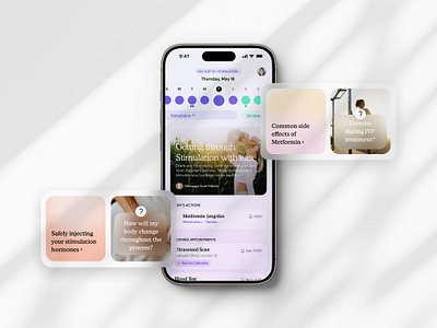 Redesigning the IVF treatment experience clinic app education cards fertility app fertility clinic ivf treatment medical app ovomcare reminders timeline todo app upcoming appointments