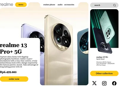 Remake landing page realme branding cleandesign ecommerce innovativedesign landingpage moderndesign productlandingpage productshowcase realme realmelandingpage userexperience userinterface websiteremake