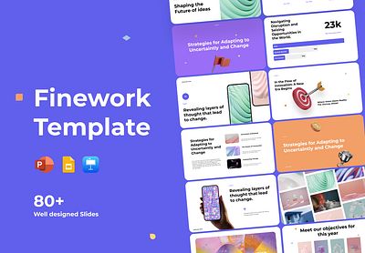 Finework Template collection deck google slides keynote powerpoint presentation purple template website