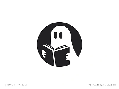 Ghost Story - Logo Design - Icon ai book books brand branding creative data ghost icon identity logo logo designer logos mascot negative space reader reading story symbol tech