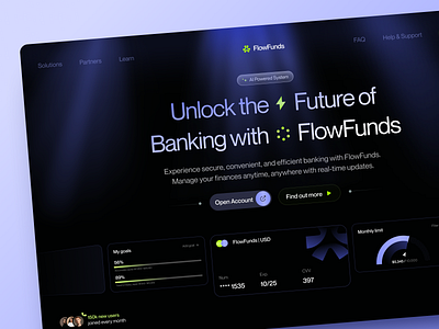 FlowFunds - Web Design for Fintech design finance fintech website interface money product service startup ui ux web website