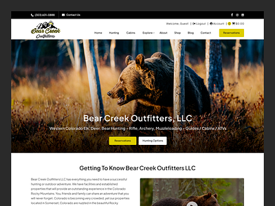 Bear Creek Outfitters // Web Design adventure bear cabin ecommerce hunt hunting lifestyle outdoor travel web design