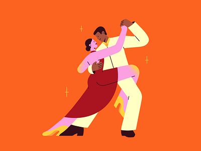 Sparkle 2dillustration adobe illustrator challenge character couple dance illustration illustrator inktober peachtober procreate shapes tango texture vector