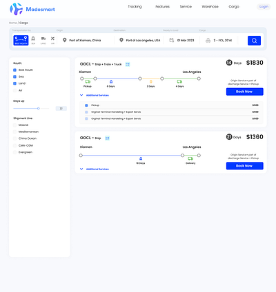 Madosmart- Cargo website pruduct ui website