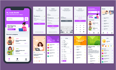 Online Learning Mobile App UI app ui app ui design design figma graphic design ui uiux