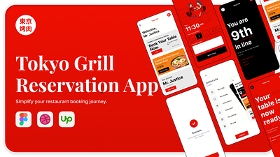 Restaurant Booking App | Tokyo Grill app ui food app ui mobile app restaurant app ui design uiux