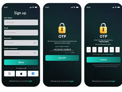 Signin/signup Screens app graphic design illustration logo ui ux vector